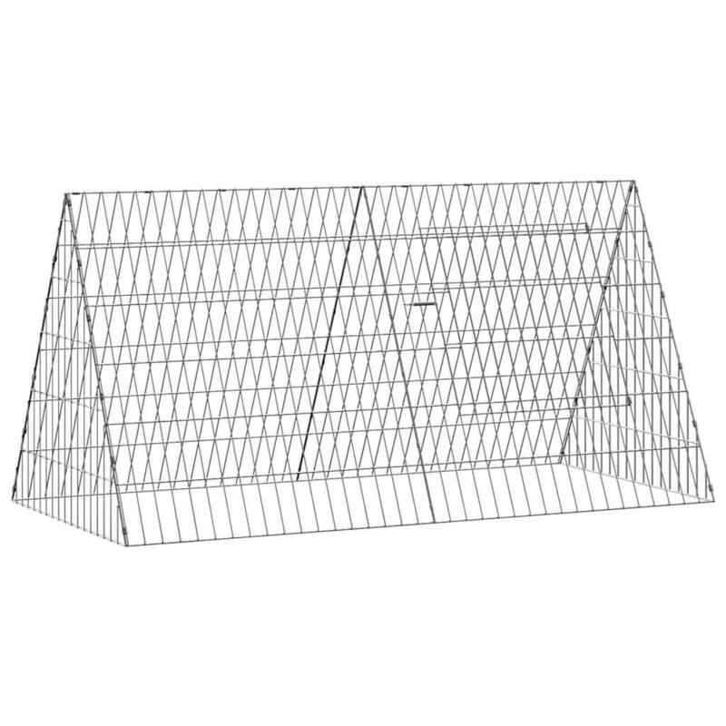 vidaXL Rabbit Cage Silver 650 x 55 x 55 cm Galvanised Steel