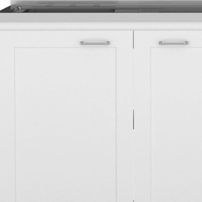 HomeRoots 42" Black and White Wood Accent Cabinet Set With Four Doors