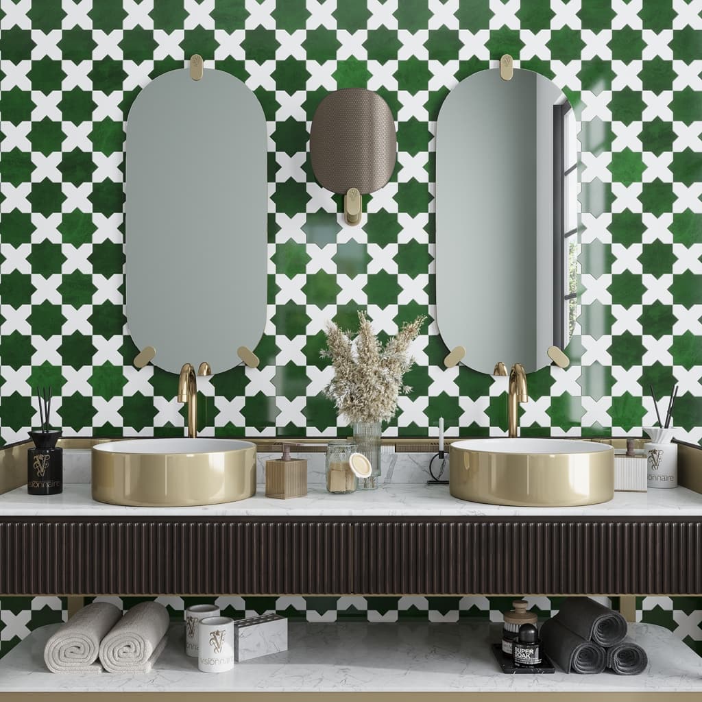 Apollo tile 5" x 5" Siena Glossy Dark Green Ceramic Tile (5.37 sq ft/case) - 27 Pack