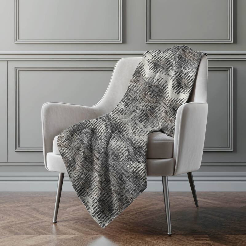 Premium Machine Washable ASB80 Modern Ombre Sherpa Throw Blanket