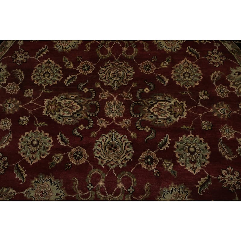Hand Knotted Oriental 100% Wool Carpet Traditional All-Over Red Agra Area Rug - 7' 9'' X 7' 9''