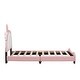 preview thumbnail 8 of 8, Twin Upholstered Leather Frame Bed w/ Unicorn Shape Headboard for Kids,Pink
