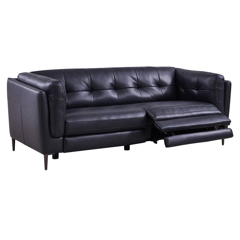 Primrose Navy Leather Sofa with Power Footrest