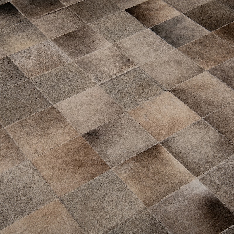 Ben Soleimani South American Cowhide Tile Hand Woven Rug