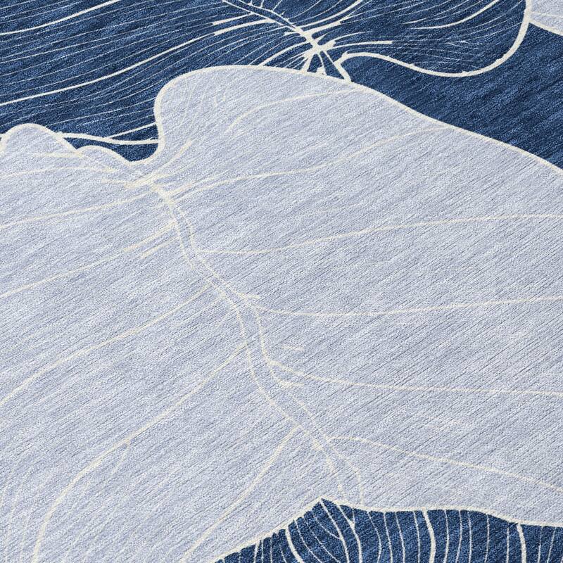 Machine Washable Indoor/ Outdoor Tropical Floral Chantille Rug