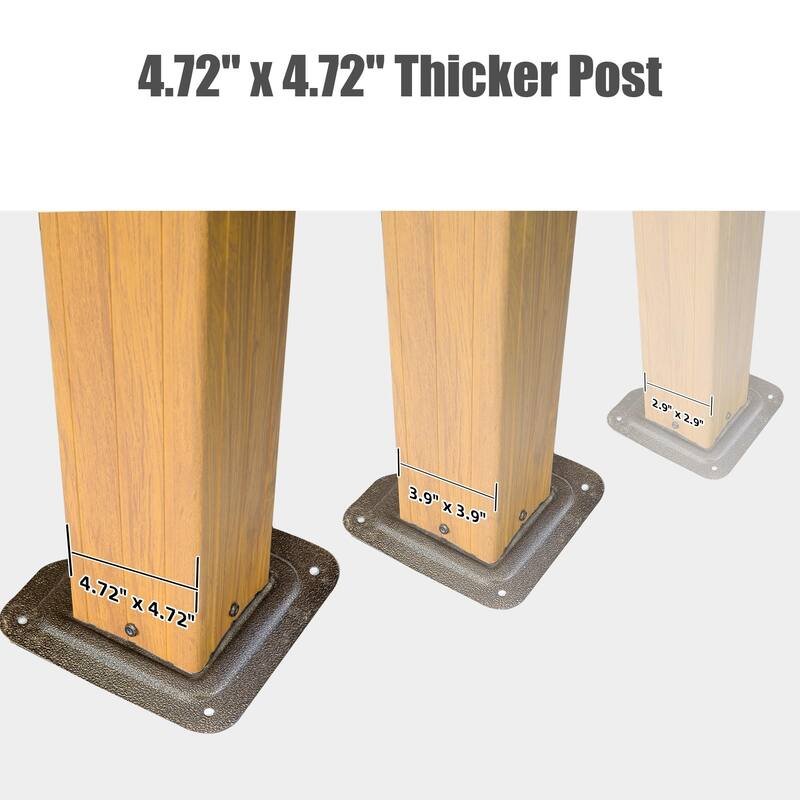 10'x14' Hardtop Wood Grain Gazebo with Galvanized Steel Roof, Aluminum Frame & Netting for Patio