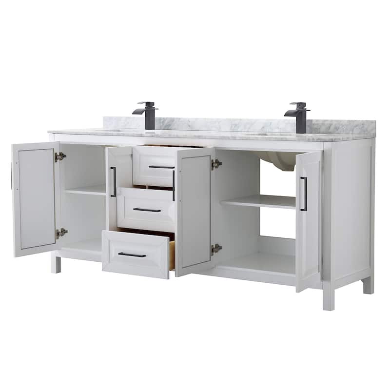 Wyndham Collection Daria 80" Free Standing Double Vanity Set with MDF