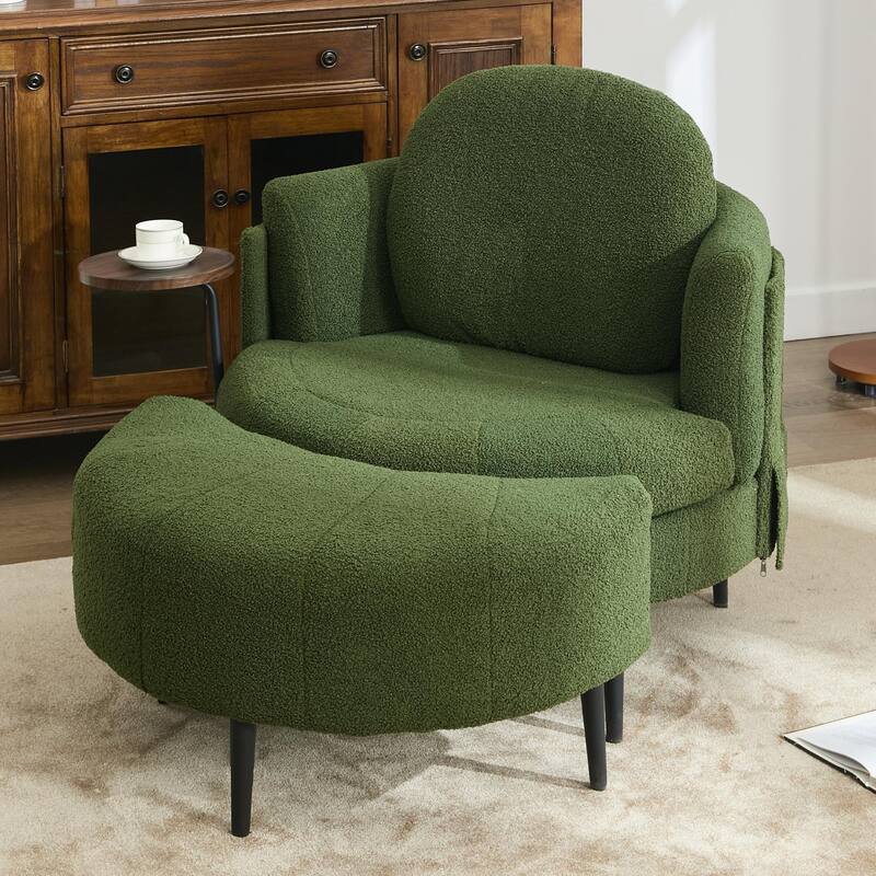Single Sofa Chair With Footstool