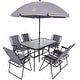 8-Piece Patio Dining Set, Garden Outdoor Table Set with Tilted