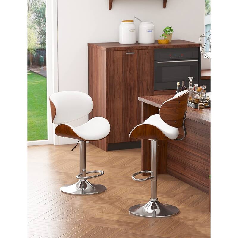 Bar Stools Modern Swivel Bar Chairs, Barstools Counter Height with Backrest for Bar, Kitchen, Dining Room