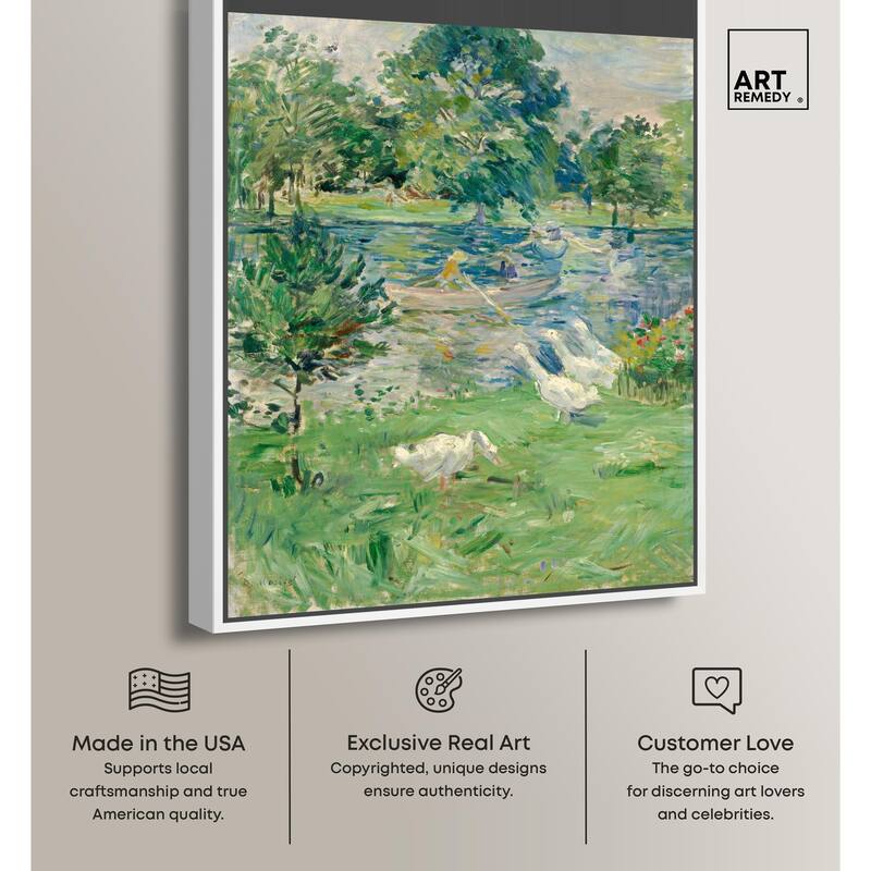 Morisot Girl in Boat with Geese Canvas by Art Remedy
