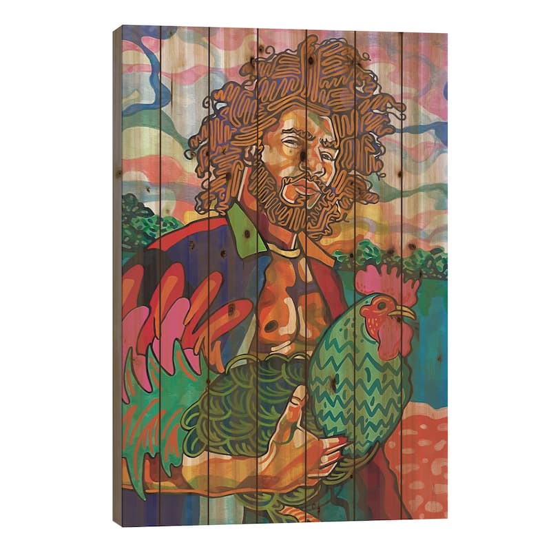 Fabio Print On Wood by Domonique Brown - Multi-Color - 26x18x1.5