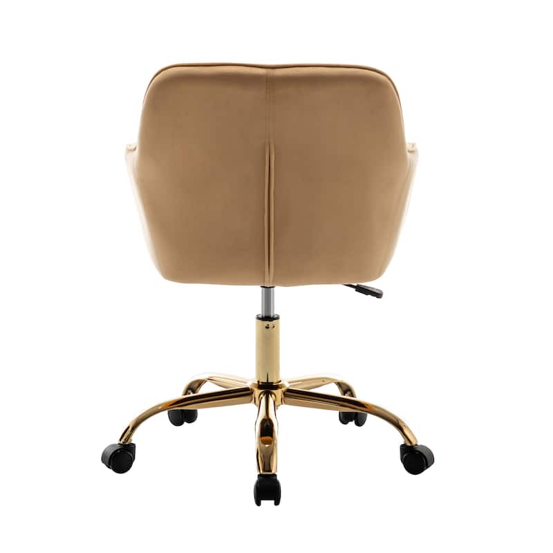 Porthos Home Belen Adjustable Office Chair, Velvet, Gold Metal Legs
