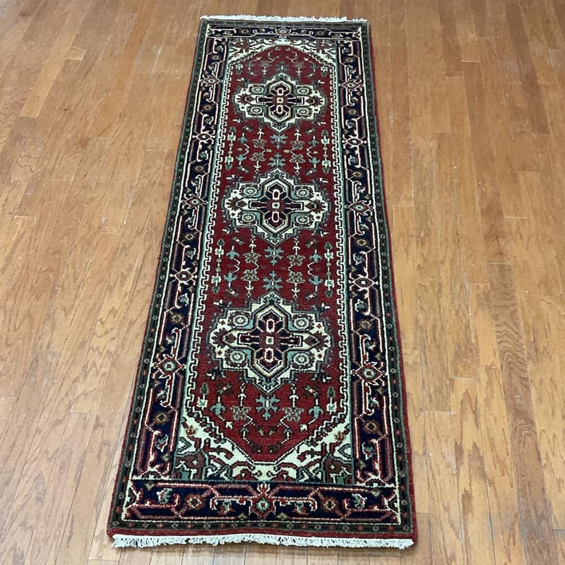 Handmade One-of-a-Kind Heriz Wool Oriental Rug 2'7 x 8'2 - 2.7 x 8.2