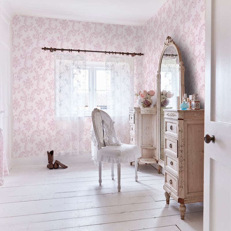 Shabby Chic by Rachel Ashwell Boudoir Beauty Pink Wallpaper