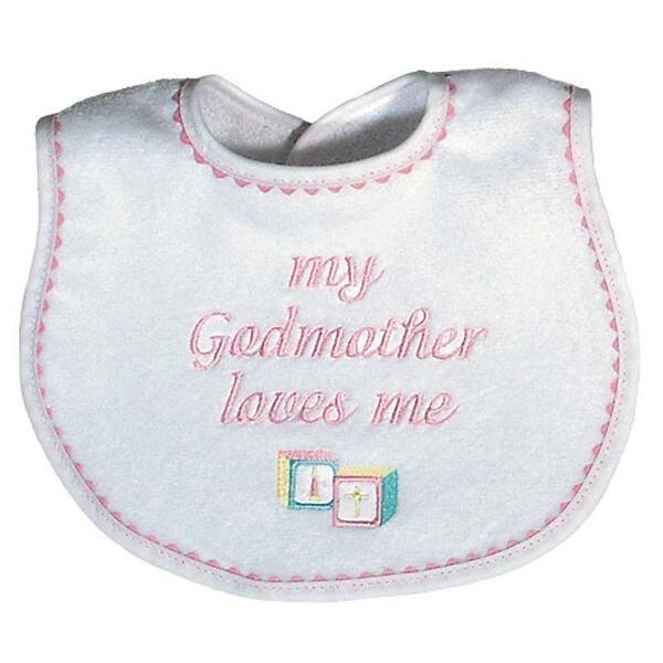 Shop Raindrops Baby Girls My Godmother Loves Me Embroidered Bib