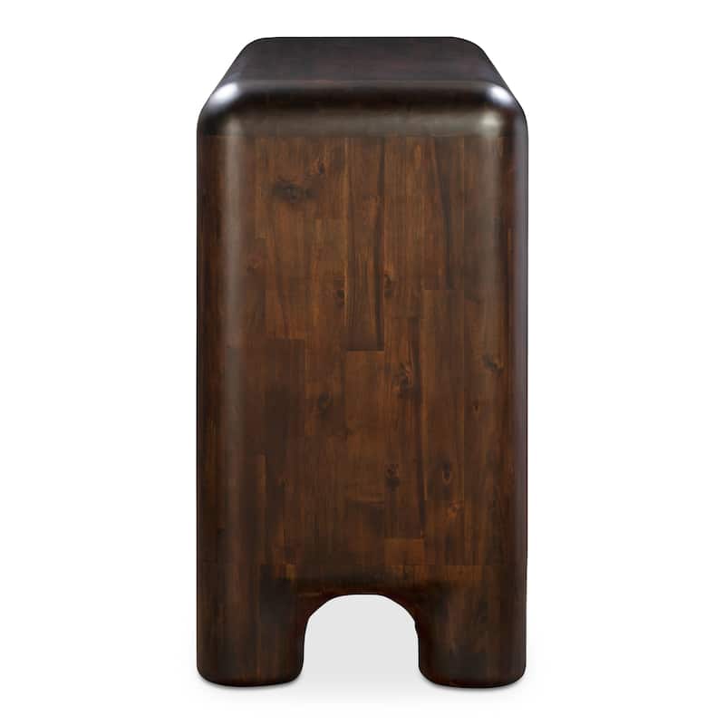 NADAAL STUDIOS Zanric Dresser, Six Drawer Acacia Wood with Soft-Close Glides and Chunky Legs, Dark Brown