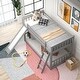 preview thumbnail 4 of 23, Modern Twin Over Twin Bunk Bed With Convertible Slide And Ladder,