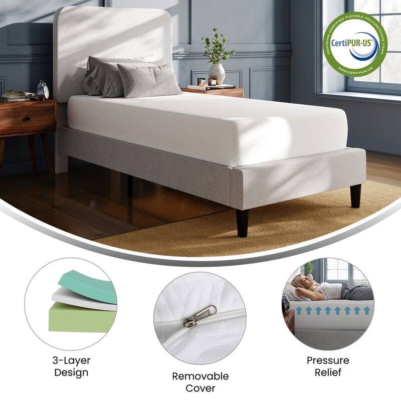 Green Tea Cooling Gel 3-Layer Memory Foam Mattress in a Box