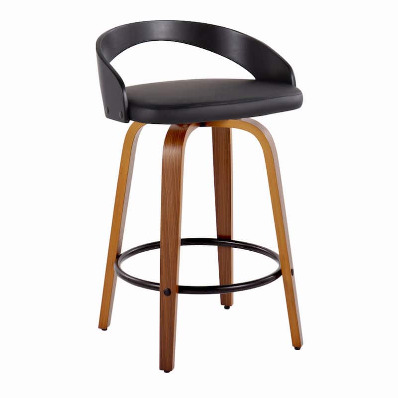 Carson Carrington Stavanger 26" Fixed-Height Counter Stool with Bent Wood Legs & Round Footrest (Set of 2)