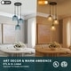 preview thumbnail 6 of 12, 3 Light Black Cluster Pendant Blue Textured Glass Adjustable Modern - 3-Lights