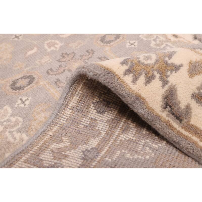 ECARPETGALLERY Hand-knotted Royal Oushak Grey Wool Rug - 2'6 x 9'9