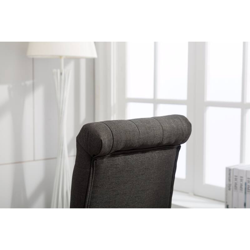 Roundhill Furniture Siena Counter Height Button Tufted Back Solid Wood Stools, Set of 2