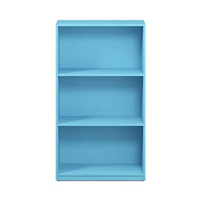39.5 in. Tall Light Blue Wood 3-Shelf Bookcase