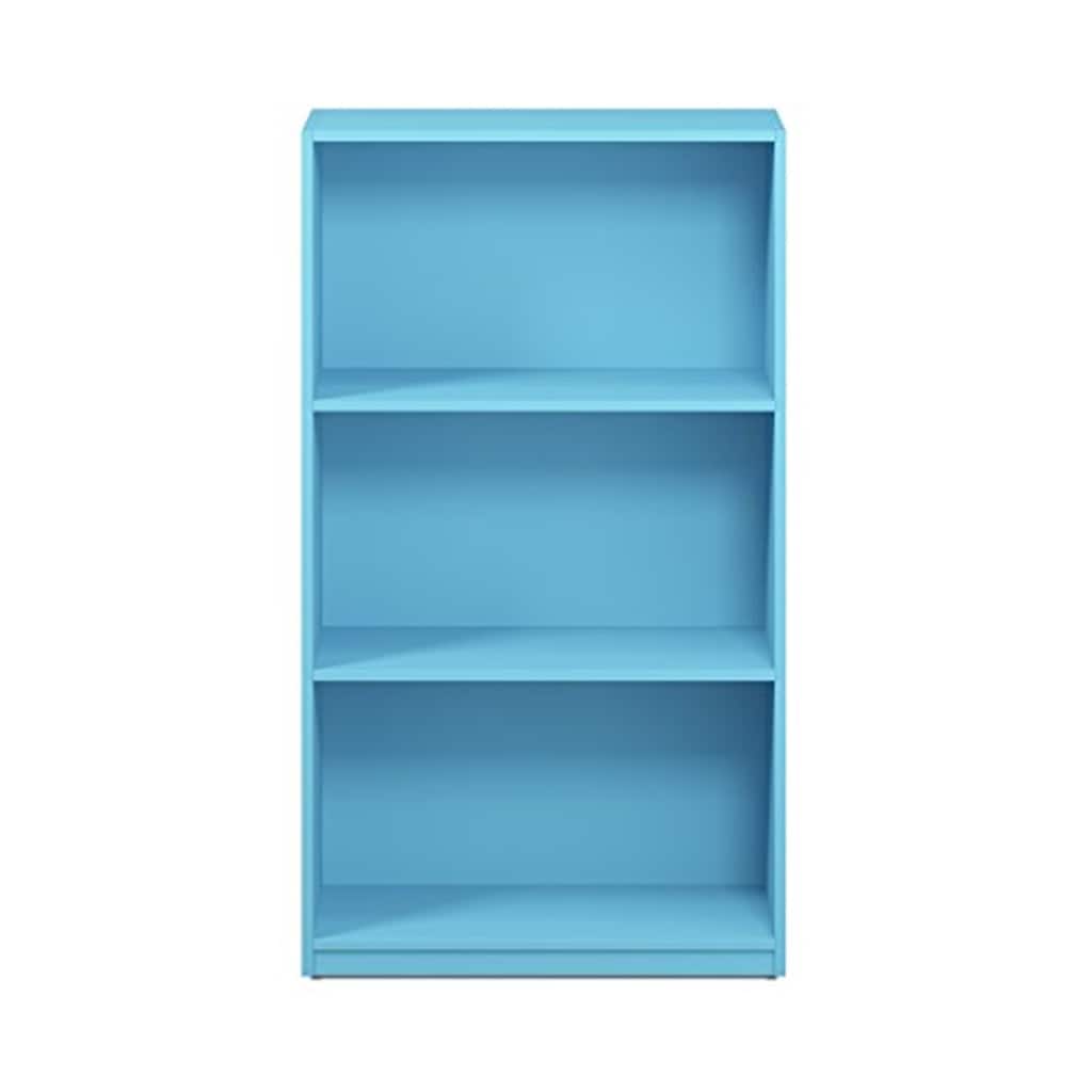 39.5 in. Tall Light Blue Wood 3-Shelf Bookcase