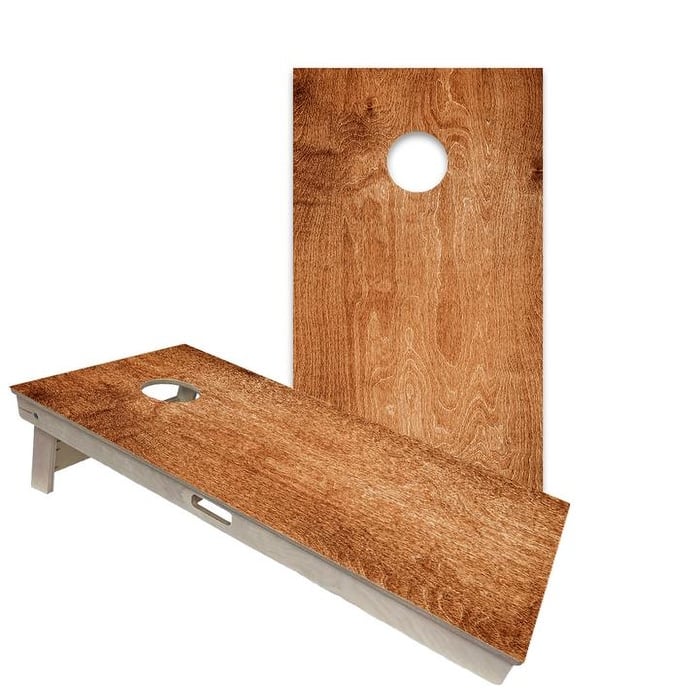 Wood Finish Dark Wood Regulation 2x4 Cornhole Board Set