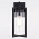 preview thumbnail 8 of 10, VAXCEL Kilbourne 13 in. H 1-Light Black Dusk to Dawn Sensor Outdoor Wall Sconce, Steel, Clear Glass Shade, LED Compatible