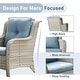 preview thumbnail 72 of 89, Outdoor Wicker High Back Club Chair with Cushions (Set of 2)