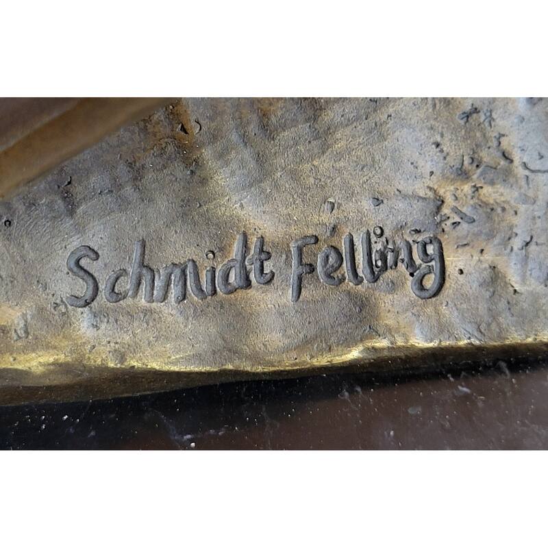 Bronze Figure Sculpture Of A Couple On Horseback By Julius Schmidt-Felling