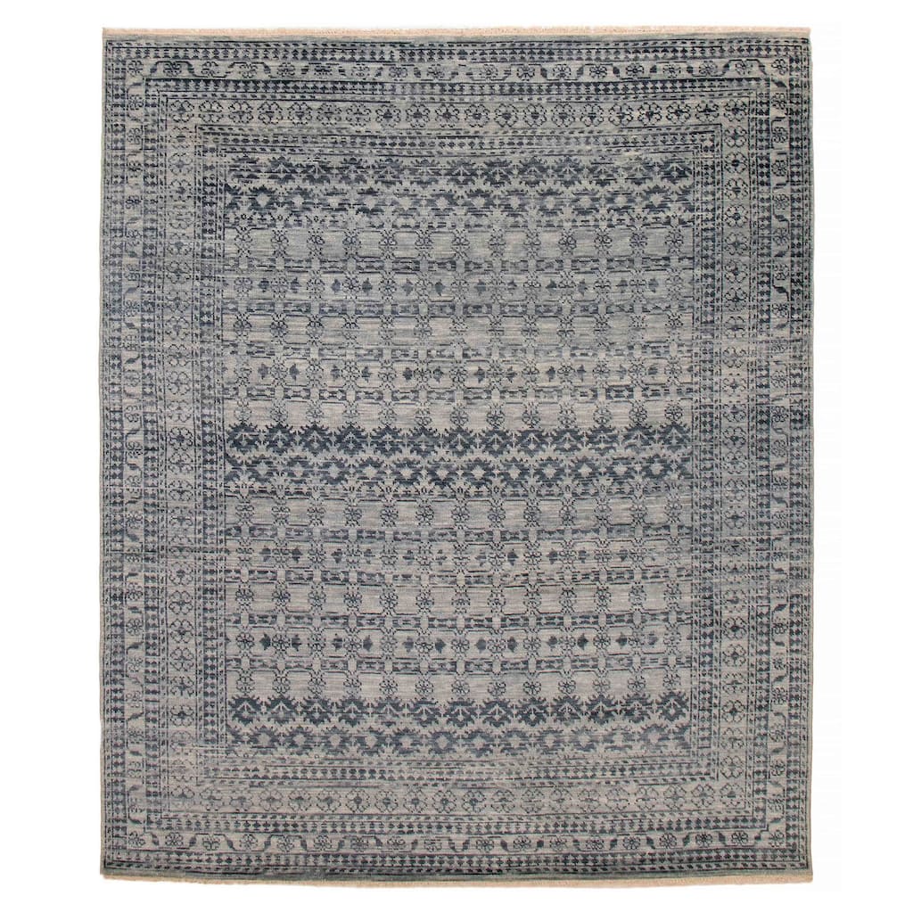 ECARPETGALLERY Hand-knotted Mystique Grey Wool Rug - 8' 1" x 9' 8"