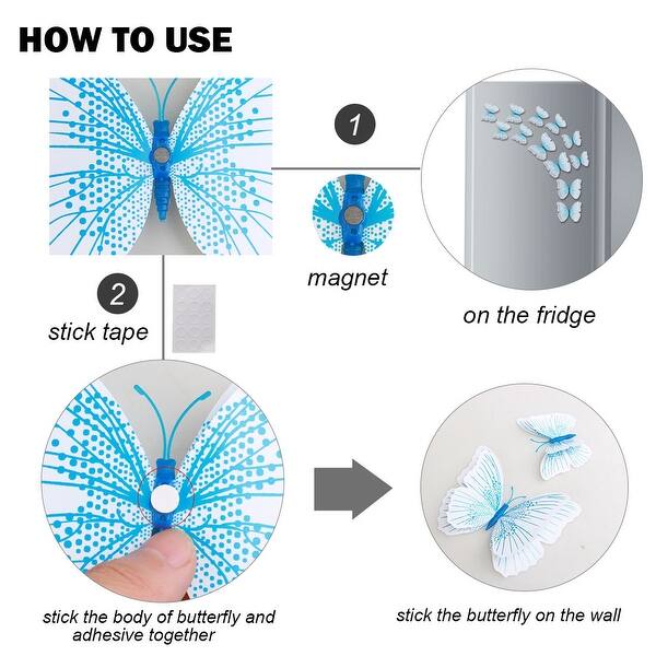 Shop 36pcs 3d Butterfly With Double Wings Diy Wall Sticker For