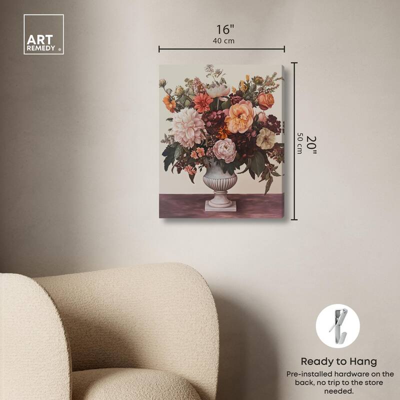 Autumn Tan Floral Canvas by Art Remedy, Gallery Wrapped