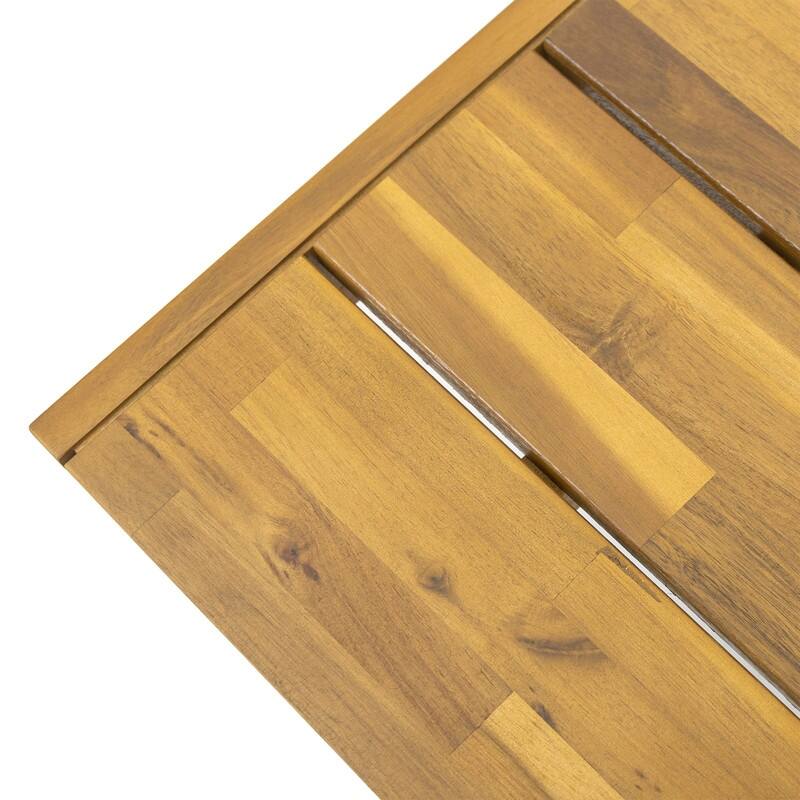 Modern Acacia Wood Dining Bench (Set of 2) - Weather-Resistant Outdoor/Indoor Seating