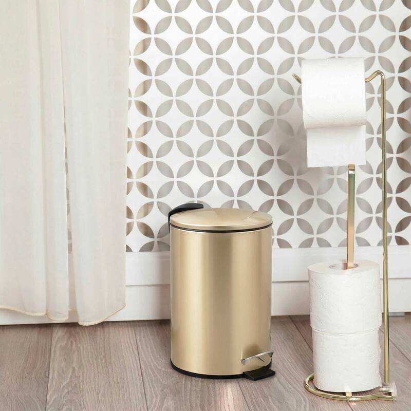 Brushed Gold Trash Can Soft Close Lid 3 Liters (0.8 Gallon) - 0.8 Gal.