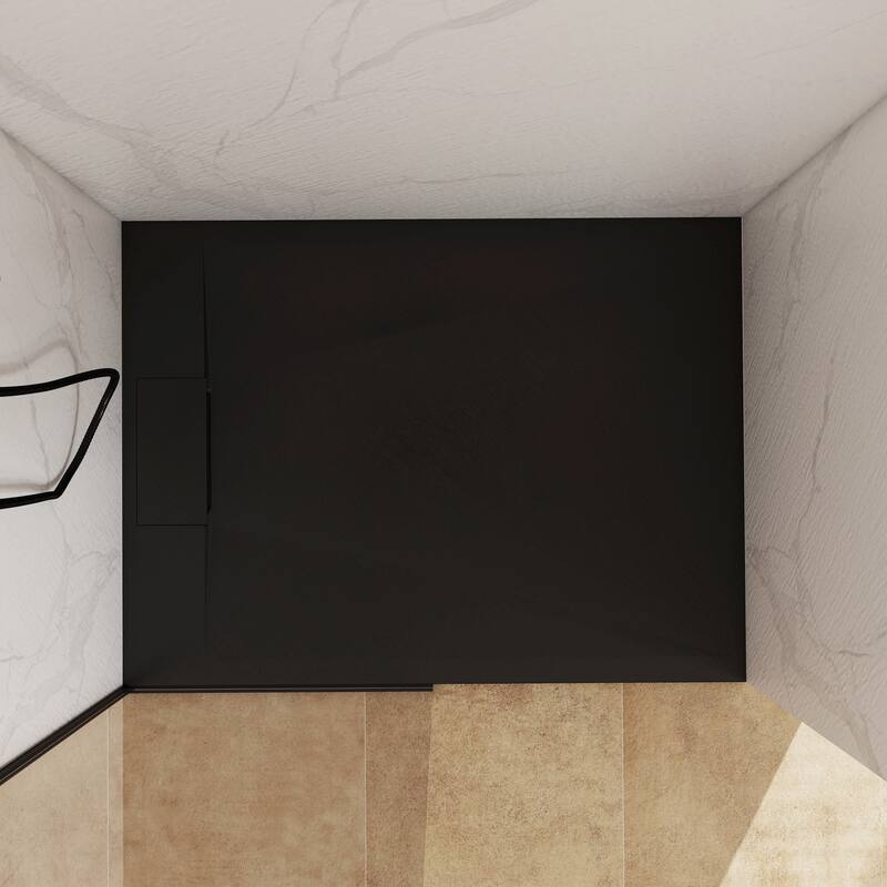 SMC Alcove Shower Pan Base with Reversible Drain, Low Profile, Wheelchair Access, Slip-Resistant, cUPC Certified