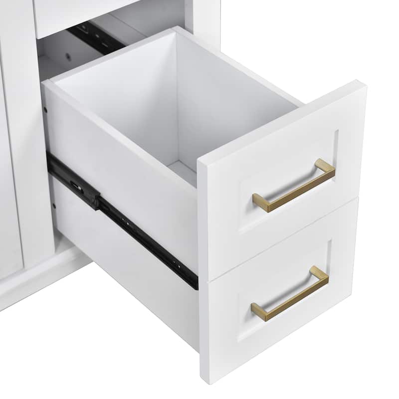 Bathroom Vanity with Sink Combo, Bathroom Cabinet with 2 Soft Close Doors and 4 Drawers, Vanity Set with Tip-Out Drawer