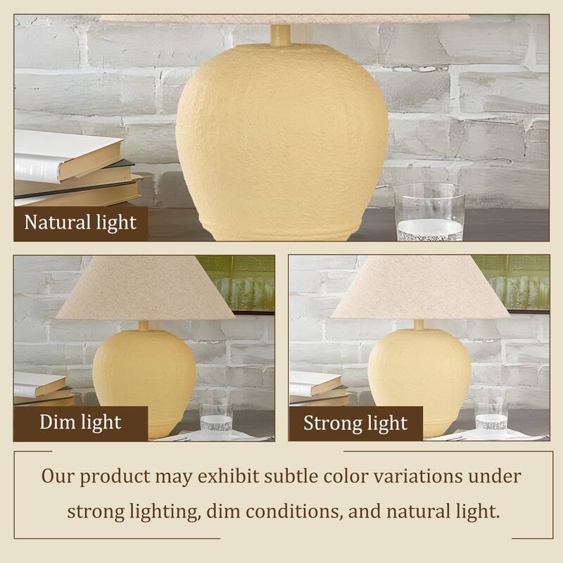 2 Pack Global Ceramic Accent Table Lamp with Linen Shade