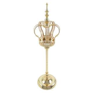 Royal Metal Crown Decor Centerpiece Accent Piece Tabletop with Stand