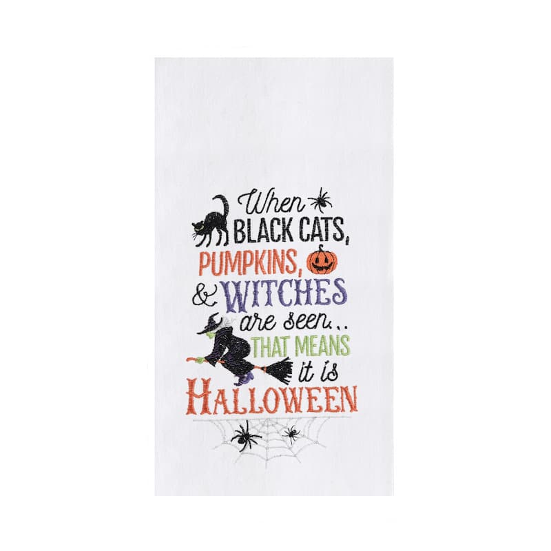 Cats Pumpkins Witches Towel