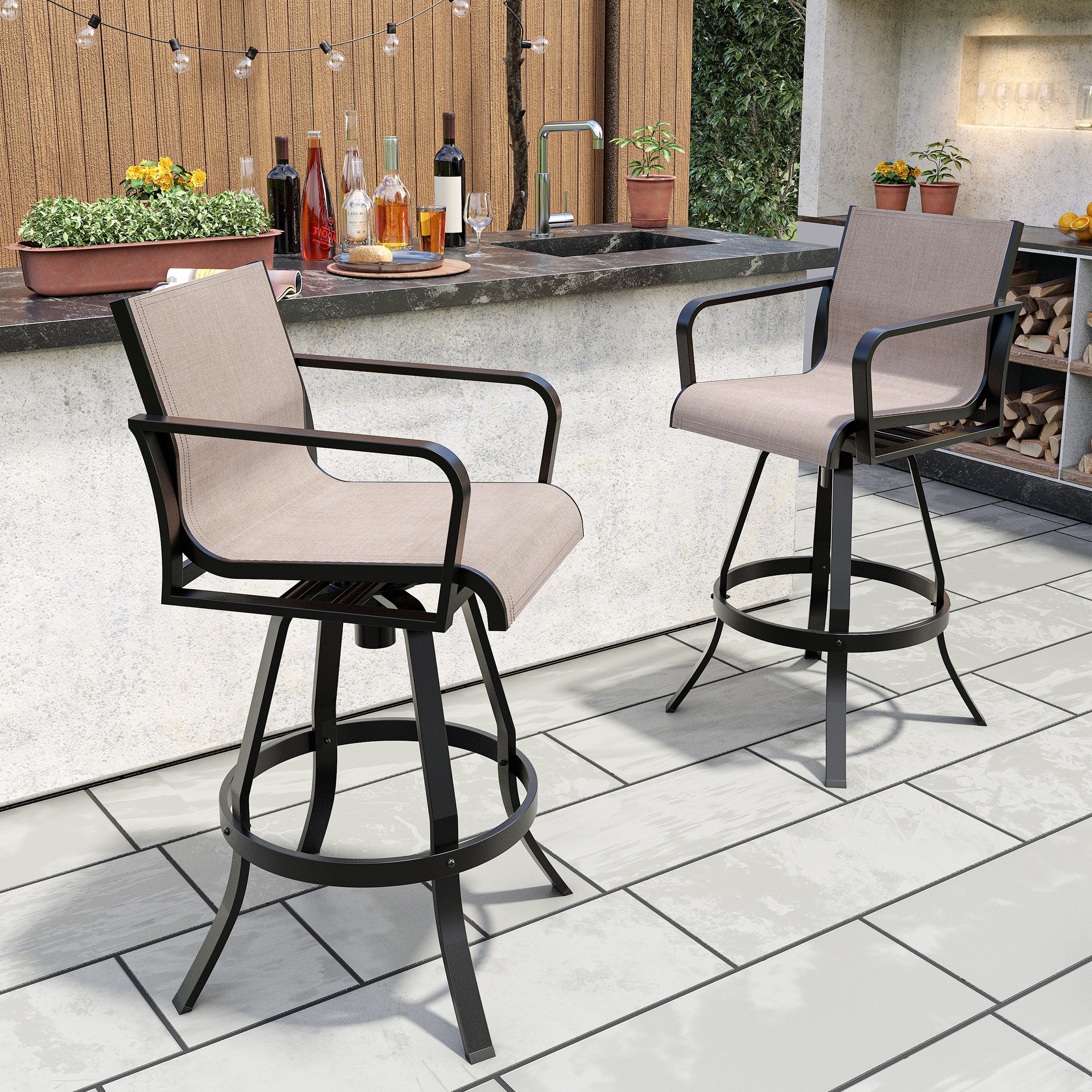 Patio best sale barstool set