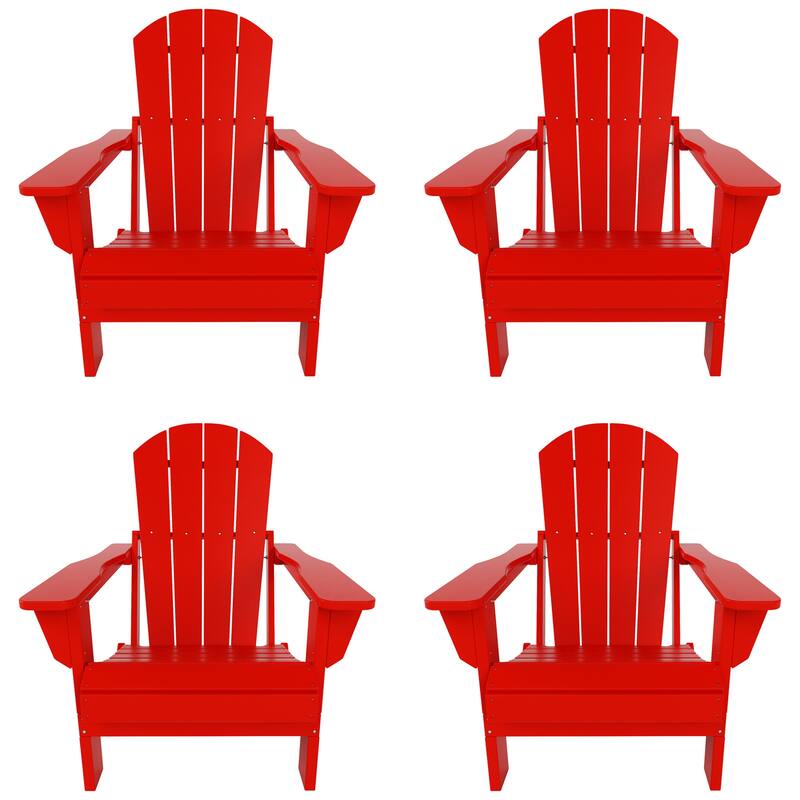 POLYTRENDS Laguna All Weather Poly Outdoor Adirondack Chair - Foldable (Set of 4)