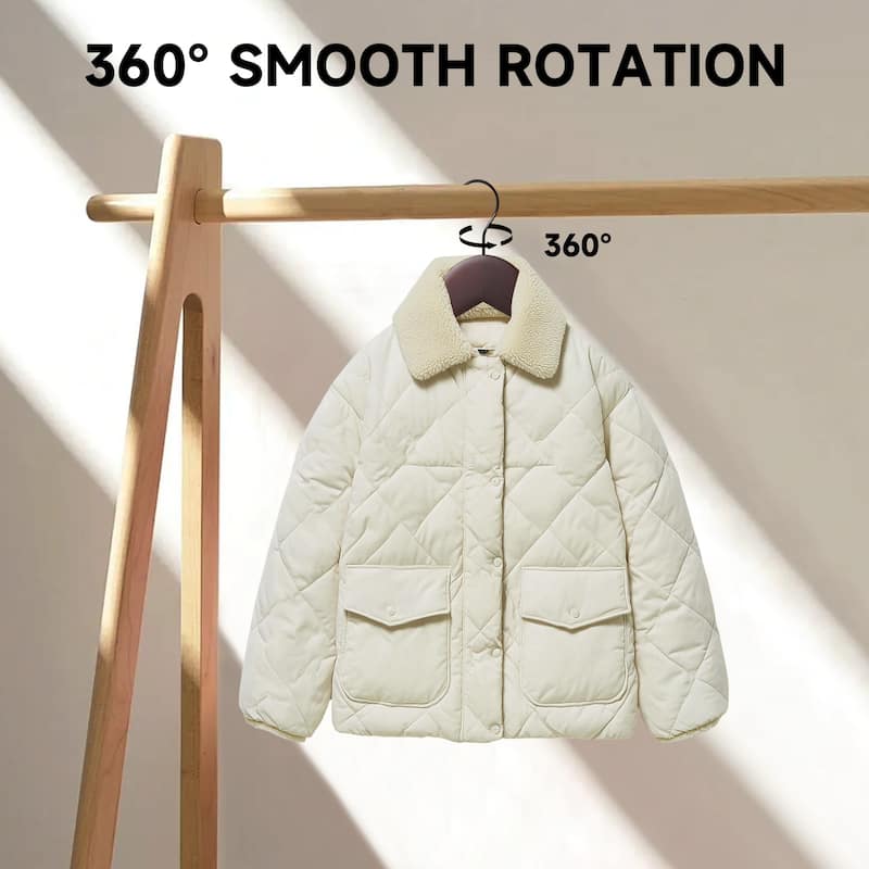 BP4U Premium Solid Wood Hangers with Non-Slip Trouser Bar, Heavy-Duty Suit Coat Wooden Hangers for Jackets, Shirts, and Dresses