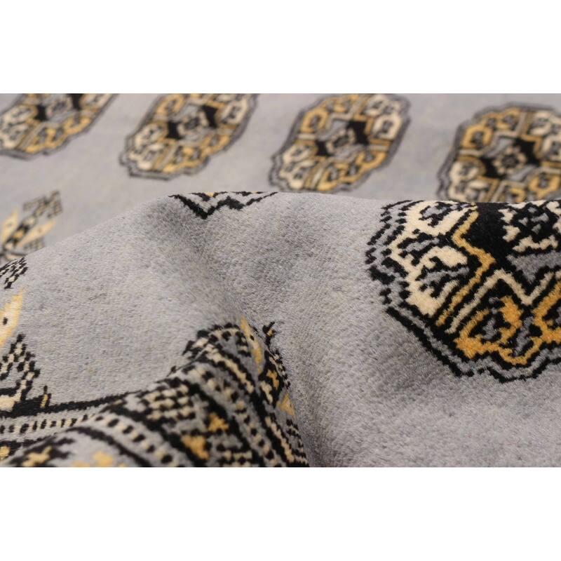 Finest Peshawar Bokhara Grey Rug 5'8" x 8'3" - 5'8 x 8'3