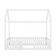preview thumbnail 8 of 10, Twin Size Wood House Bed with Fence and Door, White