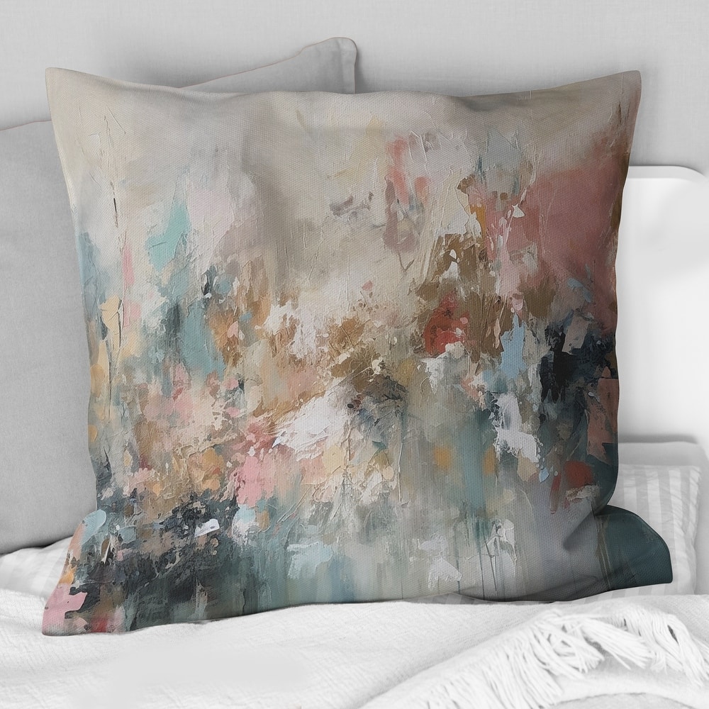 Designart "Brushstroke Abstract Painting I" Abstract Printed Throw Pillow