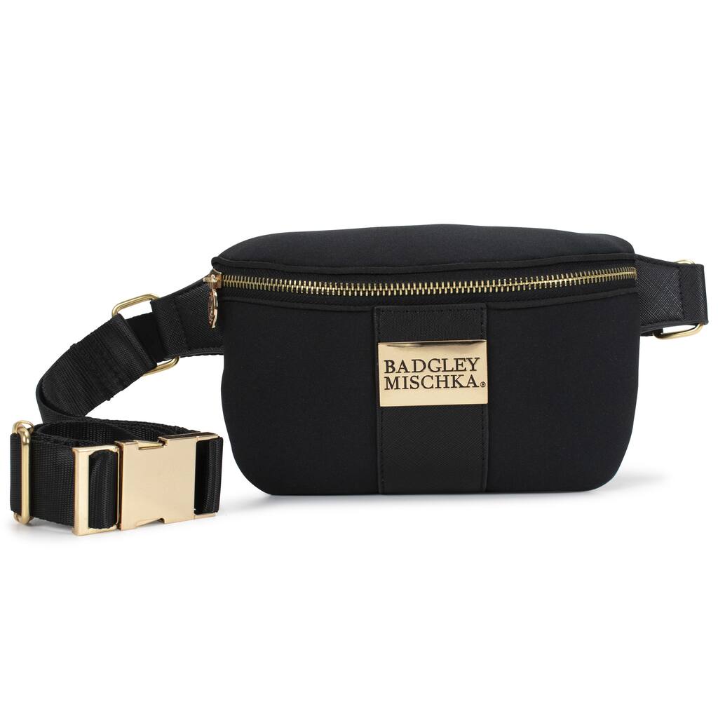 BADGLEY MISCHKA Sage Scuba and Vegan Leather Belt Bag